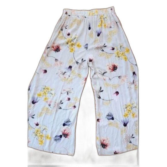 Jaase Bombay Palazzo Wide Leg Flowy Boho Floral Lightweight Pant with Pockets M - Picture 2 of 6